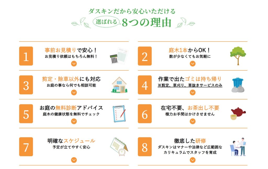 ダスキンの剪定サービスの特徴と魅力